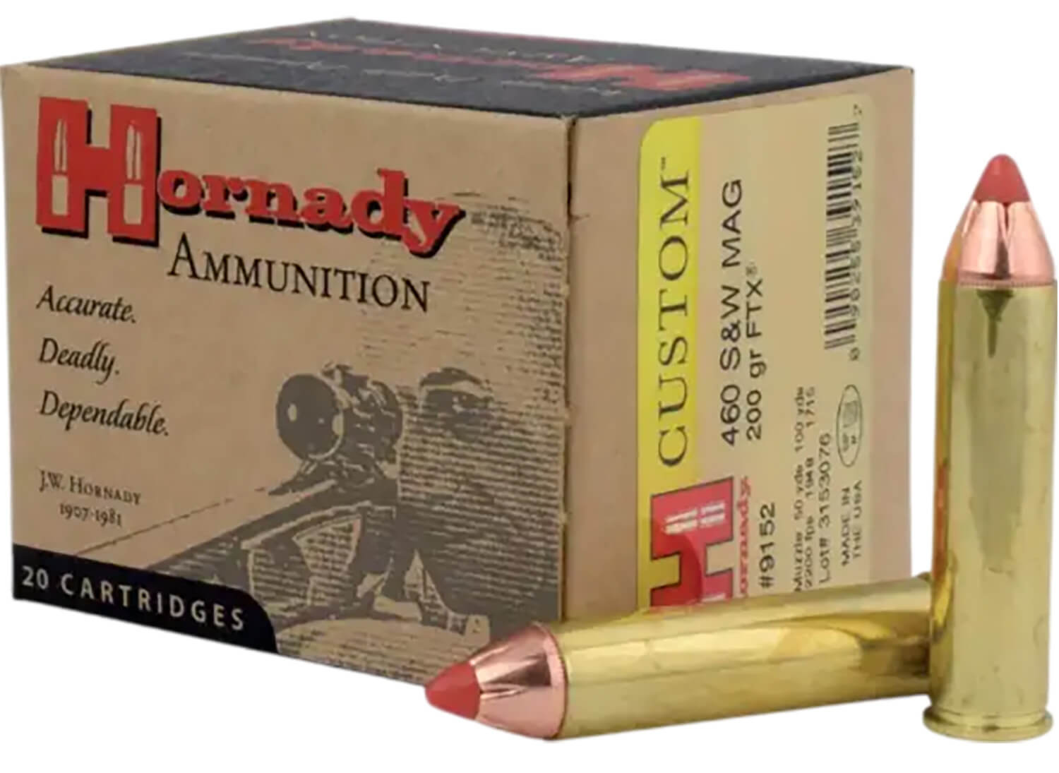 Hornady 9152 Custom 460S&WMag 200gr Hornady Flex Tip eXpanding 20rd Box - Image 2