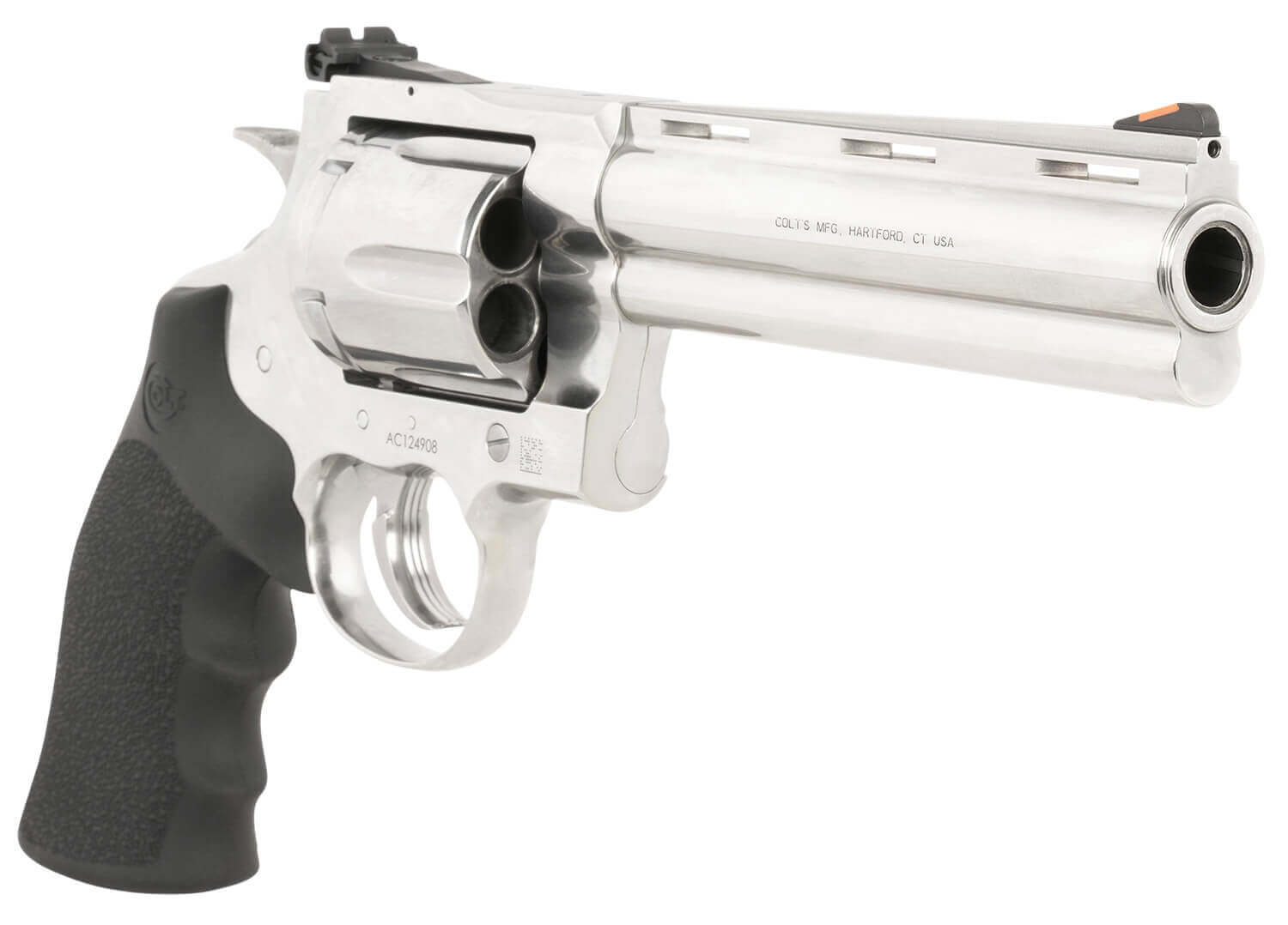 Colt Mfg ANACONDASP6RTS45C Anaconda 45 Colt (Long Colt) 6rd Shot 6" Stainless Vent Rib Barrel Cylinder & Frame Black Grip - Image 3