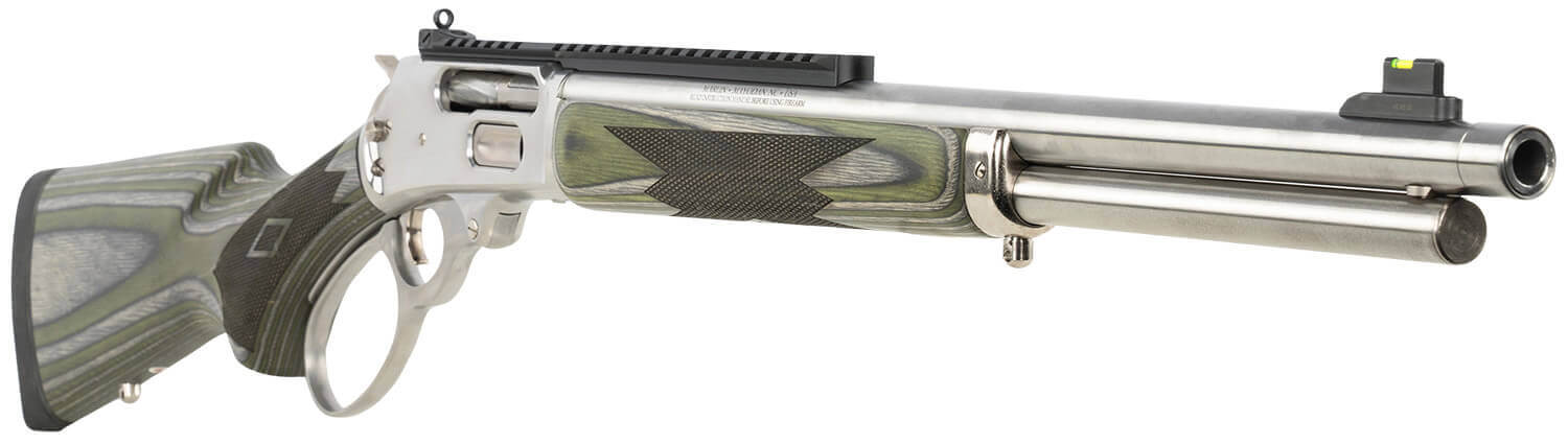 Marlin 70921 1895 45-70 Gov 6+1 19.30" Stainless Threaded Barrel Stainless Steel Receiver w/Picatinny Rail Fixed Green Fixed Laminate Stock - Image 2