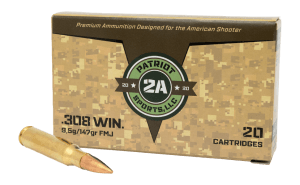 PATRIOT SPORTS LLC P308147F 308 Win 147gr Full Metal Jacket 20 Per Box/50 Case