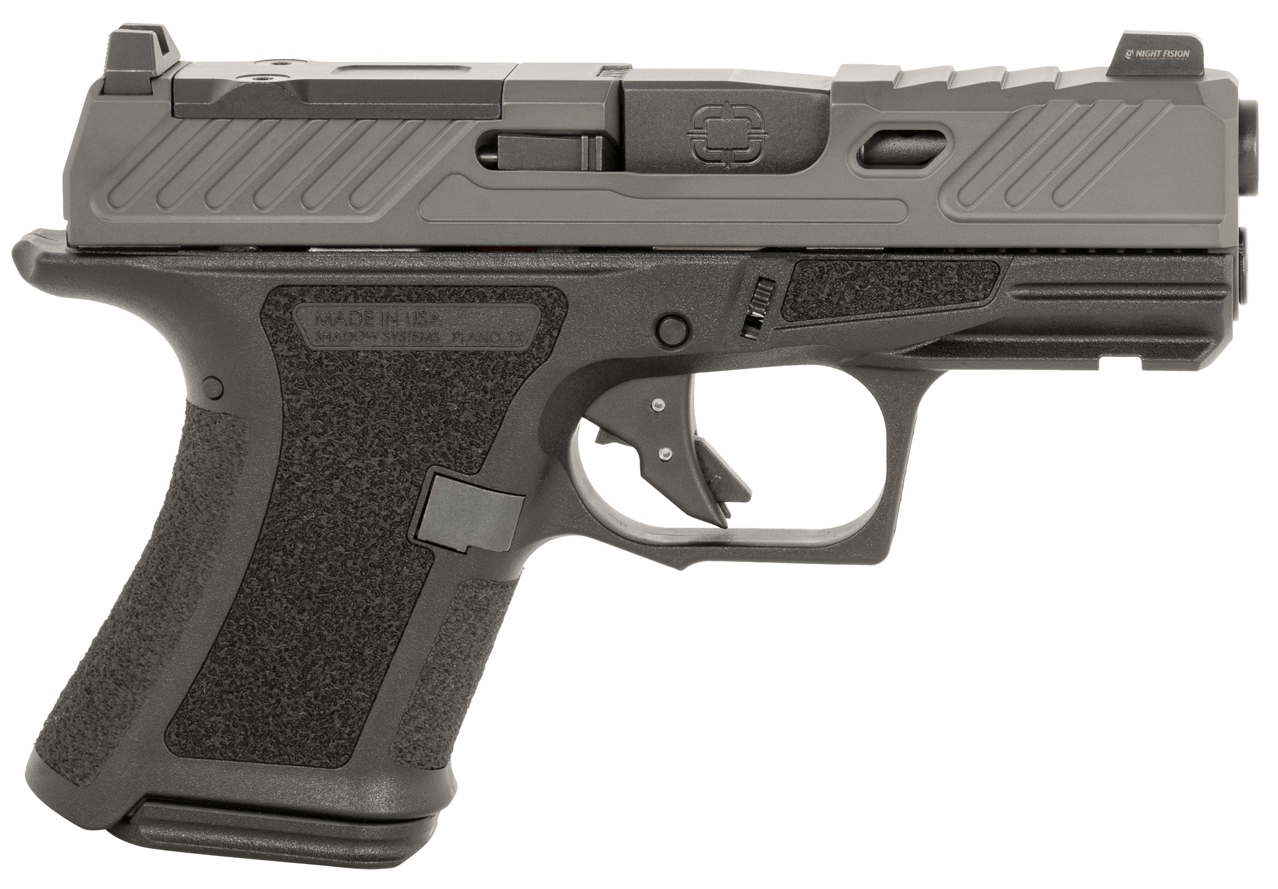 Shadow Systems SS-4040-SM22 CR920 Elite Sub-Compact Frame 9mm Luger 10+1 3.41" Black Nitride Match Grade/Spiral Fluted Barrel Smoke Gray Cerakote Stainless Steel Optic Cut/Serrated/Window Cut Slide Black Polymer Frame w/Picatinny Rail