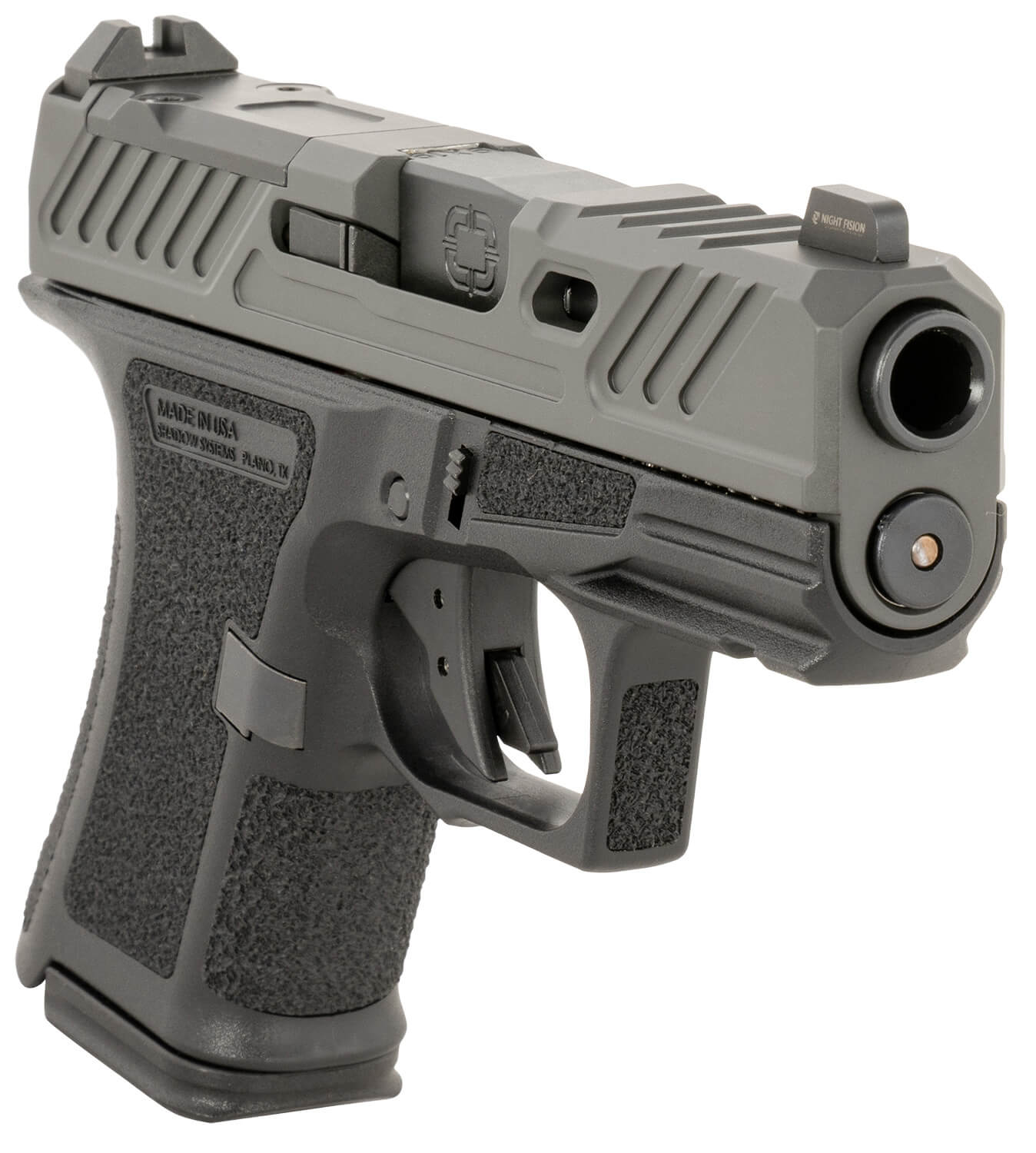 Shadow Systems SS-4040-SM22 CR920 Elite Sub-Compact Frame 9mm Luger 10+1 3.41" Black Nitride Match Grade/Spiral Fluted Barrel Smoke Gray Cerakote Stainless Steel Optic Cut/Serrated/Window Cut Slide Black Polymer Frame w/Picatinny Rail - Image 3