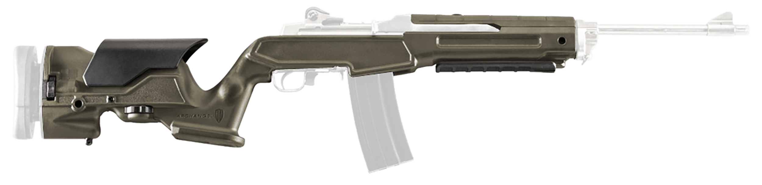 Archangel AAMINIOD Precision Stock OD Green Synthetic Fixed with Adjustable Cheek Riser for Ruger Mini-14 Mini Thirty