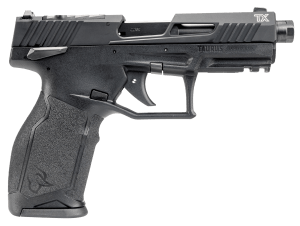 Taurus 1-2TX22P141-5X10 TX22  Full Size Frame 22 LR 10+1 4.10" Black Threaded Barrel  Black Anodized Lightening Cut/Optic Ready/Serrated Slide  Black Polymer Frame w/Picatinny Rail  Ergonomic Grip  5 Mags