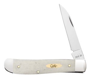 Case 11025 Trapper  Mini Folding Clip Point/Spey Plain Mirror Polished Tru-Sharp SS Blade  Smooth Natural Bone Handle
