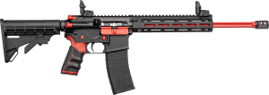Tippmann Arms A101111 M4 Redline MSR 22 LR 25+1 16" Red Parkerized Fluted Threaded Barrel Matte Black/Red Aluminum Receiver w/Picatinny Rail M-LOK Handguard Black Adj CAR15 Polymer Stock Red/Black TK AR15 "hiveGrips" Right Hand