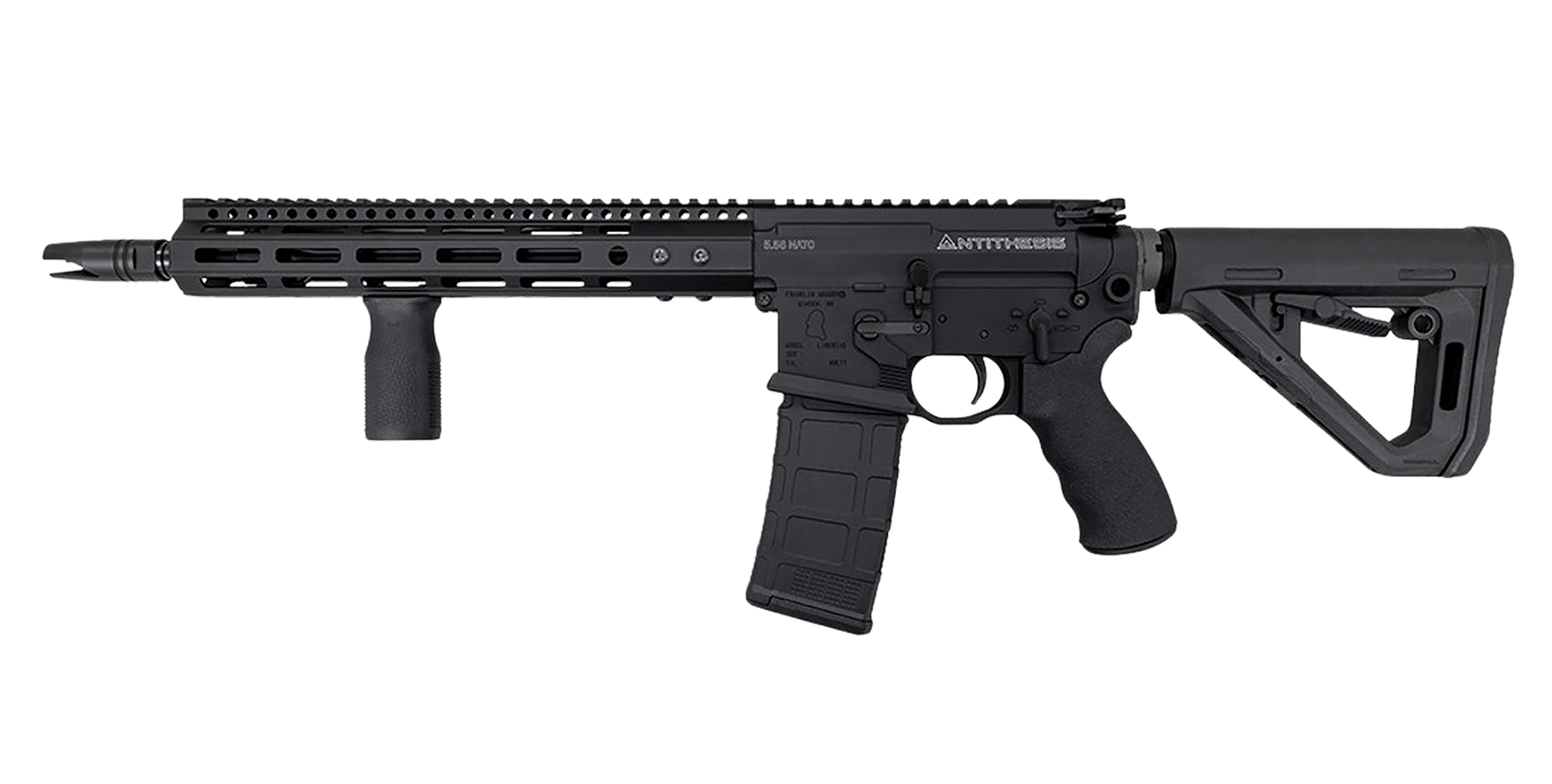 Franklin Armory 0010102BLK Antithesis AT-125 5.56 NATO 30+1 12.50" Black Nitride Light Contour Barrel Black Aluminum Receiver w/Picatinny Rail M-LOK Handguard Black Magpul DT Carbine Polymer Stock Magpul MVG Grip