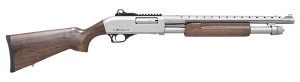Citadel FRMN2020NKL Mariner  Full Size 20 Gauge Pump 3" 4+1 18.50" Nickel Finished Heat Shield Barrel  Nickel Finished Aluminum Receiver w/Picatinny Rail  Black Fixed Walnut Stock