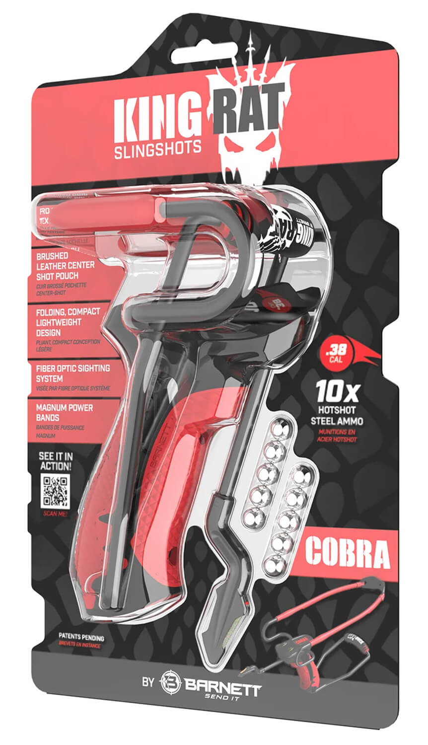 Barnett Outdoors BAR50003 Cobra Slingshot Black/Red Barnett Outdoors BAR50003 Cobra Slingshot Black/Red
