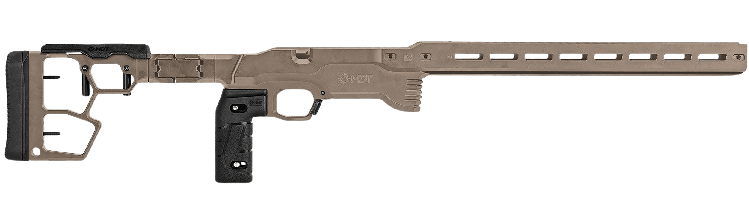 Mdt Sporting Goods Inc 116079FDE ACC Premier Gen2 Chassis Cerakote FDE Aluminum Fits Ruger American Rimfire 34.40″ OAL Mdt Sporting Goods Inc 116079FDE ACC Premier Gen2 Chassis Cerakote FDE Aluminum Fits Ruger American Rimfire 34.40″ OAL