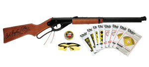 Daisy 994938-803 Red Ryder Shooting Kit Lever 177 BB Black Steel Barrel & Receiver  Fixed Engraved Wood Stock
