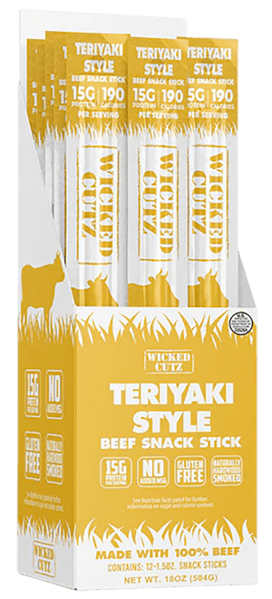Wicked Cutz WCBS12TY Teriyaki Beef Sticks 12 Pack Wicked Cutz WCBS12TY Teriyaki Beef Sticks 12 Pack