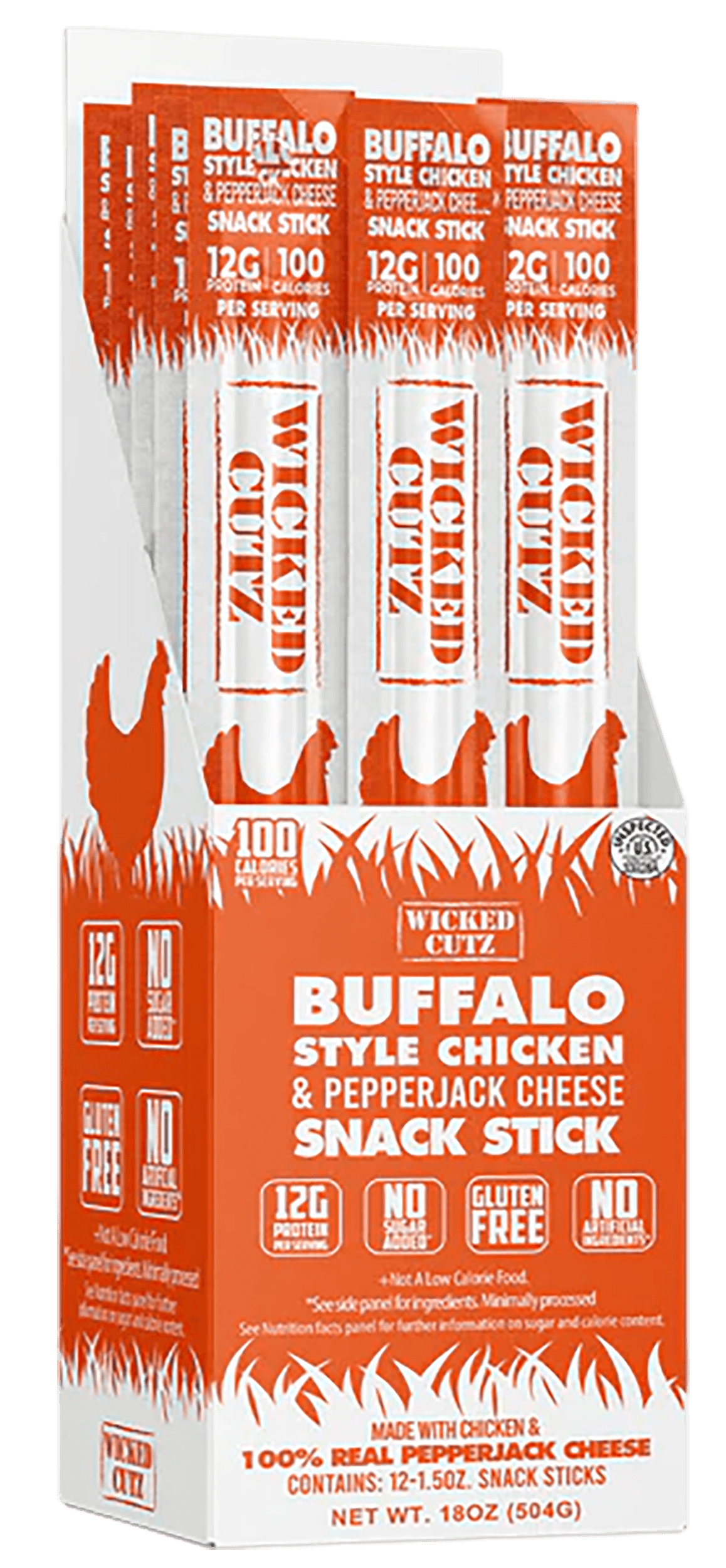 Wicked Cutz WCCS12BC Buffalo Style Chicken & Cheese Sticks 12 Pack Wicked Cutz WCCS12BC Buffalo Style Chicken & Cheese Sticks 12 Pack