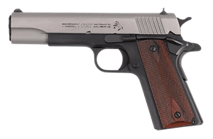 Colt Mfg O1911CTTE 1911 Government 45 ACP 8+1 5" Stainless Steel Serrated Slide  Matte Blued Steel Frame w/Beavertail  Double Diamond Checkered Wood Grip