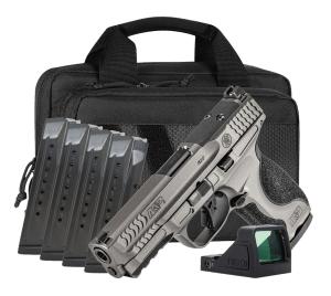 Smith & Wesson 14722 M&P M2.0 Metal Bundle Full Size 9mm Luger 17+1 4.25" Armornite Stainless Steel Barrel  Tungsten Gray Cerakote Serrated w/Optic & Aluminum Frame w/Picatinny Rail  Interchangeable Backstrap Grip  Viridian RFX-11 Green Dot