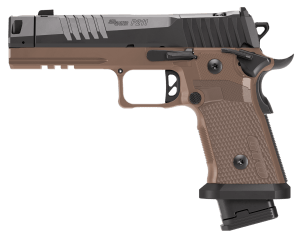 Sig Sauer 211F9GTOCBT P211 GTO Combat 9mm Luger 23+1 4.40" Black Bull w/MACH3D Compensator Barrel  Black Nitron Stainless Steel Optic Ready/Serrated Slide  Coyote Brown Stainless Steel Frame w/Picatinny Rail  Coyote Brown G10 Grip  SIGLOC-PRO Footprint