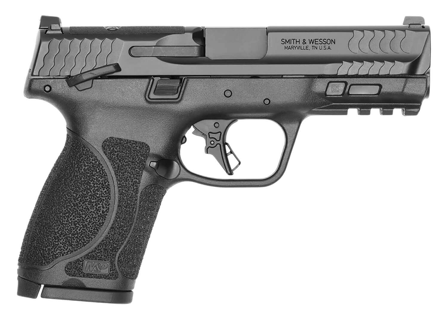 Smith & Wesson 14277 M&P M2.0 *CA Compliant Compact 9mm Luger 10+1 4" Black Armornite Stainless Steel Barrel & Optic Cut/Serrated Slide Black Polymer Frame w/Picatinny Rail Interchangeable Palmswell Grip - Image 3