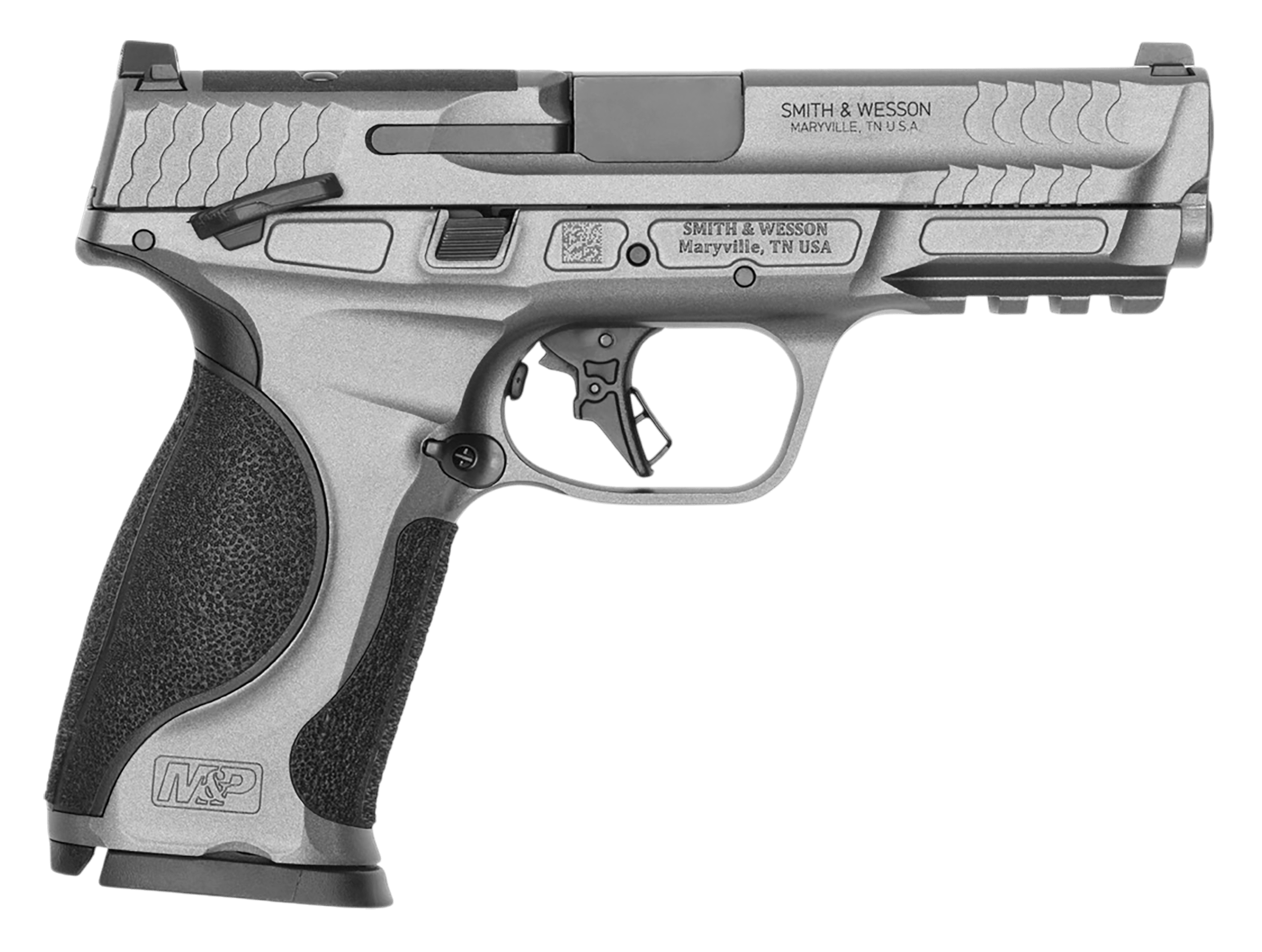 Smith & Wesson 14278 M&P M2.0 Metal *CA Complaint Full Size Frame 9mm Luger 10+1 4.25″ Black Armornite Barrel Tungsten Gray Cerakote Stainless Steel Optic Cut/Serrated Slide & Aluminum Frame w/Picatinny Rail Interchangeable Palmswell Grip Smith & Wesson 14278 M&P M2.0 Metal *CA Complaint Full Size Frame 9mm Luger 10+1 4.25″ Black Armornite Barrel Tungsten Gray Cerakote Stainless Steel Optic Cut/Serrated Slide & Aluminum Frame w/Picatinny Rail Interchangeable Palmswell Grip