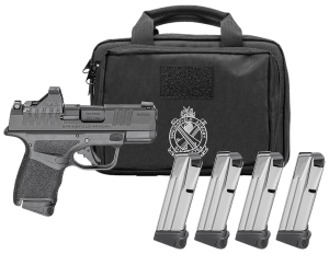 Springfield Armory HC9319BOSPPAC Hellcat OSP Gear Pac Micro Compact 9mm Luger 13+1 3" Black Melonite Steel Barrel & Optic Ready/Serrated Slide  Black Polymer Frame w/Picatinny Rail  Adaptive Texture Grip  Viridian RFX-11 Green Dot