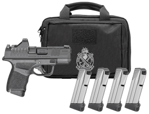 Springfield Armory HC9319BOSPLCPAC Hellcat OSP Gear Pac Micro Compact Frame 9mm Luger 10+1 3" Black Melonite Steel Barrel & Optic Ready/Serrated Slide  Black Polymer Frame w/Picatinny Rail  Adaptive Texture Grip  Viridian RFX-11 Green Dot