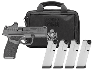 Springfield Armory HCP9379BOSP15PAC Hellcat Pro OSP Compact 9mm Luger 15+1 3.70" Black Melonite Steel Barrel & Optic Ready/Serrated Slide  Black Polymer Frame w/Picatinny Rail  Textured Grip  Viridian RFX-11 Green Dot