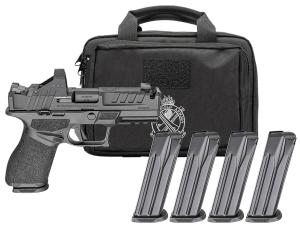 Springfield Armory EC9409BCOMP15PAC Echelon Comp Gear Pac 9mm Luger 15+1 4ā³ Black Melonite Ported Barrel & Steel Integrated Compensator/Optic Ready/Serrated Slide Black Polymer Frame w/Picatinny Rail Textured Grip Viridian RFX-11 Green Dot Ambi Springfield Armory EC9409BCOMP15PAC Echelon Comp Gear Pac 9mm Luger 15+1 4ā³ Black Melonite Ported Barrel & Steel Integrated Compensator/Optic Ready/Serrated Slide Black Polymer Frame w/Picatinny Rail Textured Grip Viridian RFX-11 Green Dot Ambi