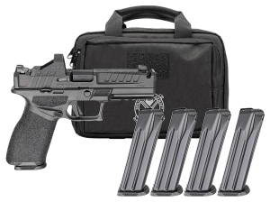 Springfield Armory EC9459BCOMPPAC Echelon Comp Gear Pac 9mm Luger 20+1 4.50ā³ Black Melonite Ported Barrel & Carbon Steel Integrated Compensator/Optic Ready/Serrated Slide Black Polymer Frame w/Picatinny Rail Textured Grip Viridian RFX-11 Green Dot Springfield Armory EC9459BCOMPPAC Echelon Comp Gear Pac 9mm Luger 20+1 4.50ā³ Black Melonite Ported Barrel & Carbon Steel Integrated Compensator/Optic Ready/Serrated Slide Black Polymer Frame w/Picatinny Rail Textured Grip Viridian RFX-11 Green Dot