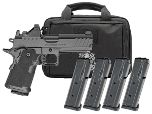 Springfield Armory PH9116AOSPAC 1911 DS Prodigy Gear Pac Compact 9mm Luger 15+1 4.25ā³ Black DLC Match Grade Barrel Black Cerakote Carbon Steel Optic Ready/Serrated Slide Black Cerakote Steel Frame w/Picatinny Rail Black Polymer Grip Viridian RFX-11 Springfield Armory PH9116AOSPAC 1911 DS Prodigy Gear Pac Compact 9mm Luger 15+1 4.25ā³ Black DLC Match Grade Barrel Black Cerakote Carbon Steel Optic Ready/Serrated Slide Black Cerakote Steel Frame w/Picatinny Rail Black Polymer Grip Viridian RFX-11