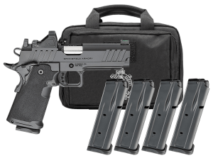 Springfield Armory PH9117AOSPAC 1911 DS Prodigy Gear Pac 9mm Luger 20+1 4.25" Stainless Match Grade Bull Barrel  Black Cerakote Carbon Steel Optic Ready/Serrated Slide  Black Cerakote Steel Frame w/Picatinny Rail  Black Polymer Grip  Viridian RFX-11