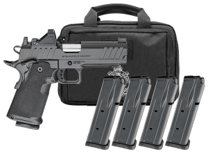 Springfield Armory PH9117AOSLCPAC 1911 DS Prodigy Gear Pac Compact 9mm Luger 10+1 4.25" Stainless Match Grade Bull Barrel  Black Cerakote Carbon Steel Optic Ready/Serrated Slide  Black Cerakote Steel Frame w/Picatinny Rail  Polymer Grip  Viridian RFX-11