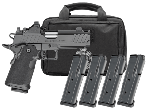 Springfield Armory PH9117AOSCOMPPAC 1911 DS Prodigy Gear Pac Compact 9mm Luger 20+1 4.25" Match Grade Bull Barrel  Black Cerakote Carbon Steel Integrated Compensator/Optic Ready/Serrated Slide  Black Cerakote Steel Frame w/Picatinny Rail  Viridian RFX-11