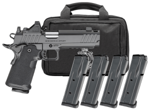 Springfield Armory PH9119AOSCOMPPAC 1911 DS Prodigy Gear Pac 9mm Luger 20+1 5" Match Grade  Barrel  Black Cerakote Carbon Steel Integrated Compensator/Optic Ready/Serrated Slide  Black Cerakote Steel Frame w/Picatinny Rail  Polymer Grip  Viridian RFX-11
