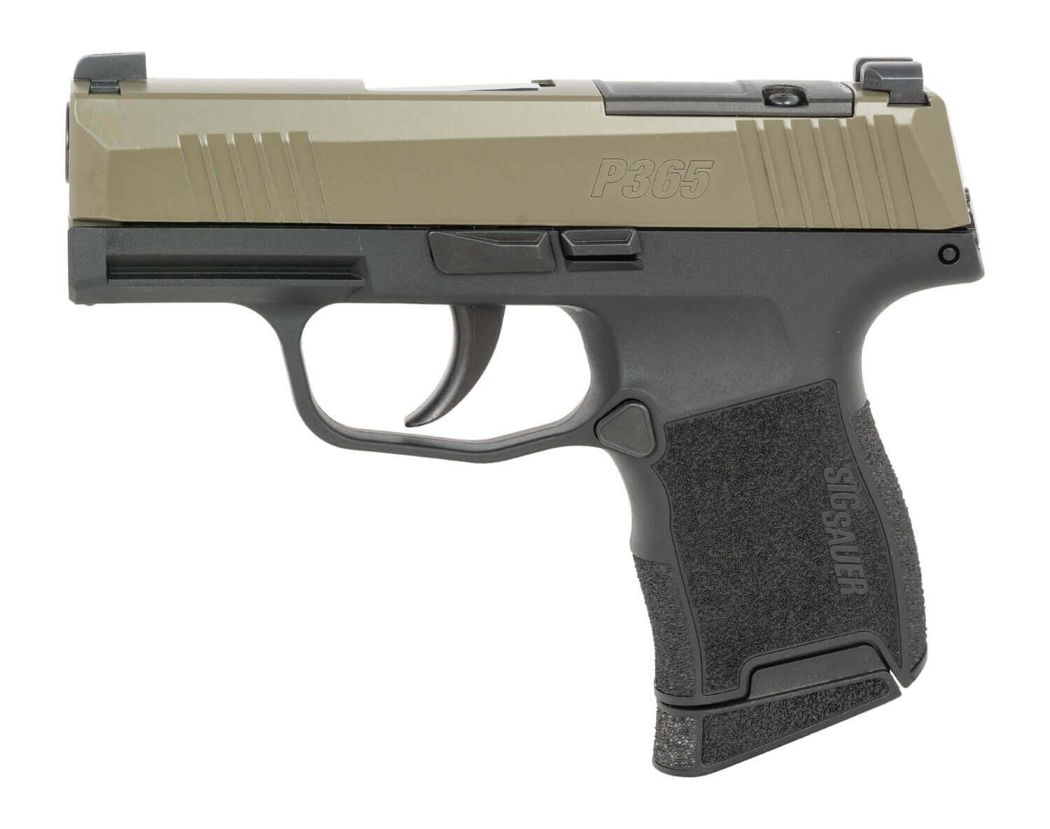 Sig Sauer 3659GXR3P P365 Micro-Compact 9mm Luger 10+1 3.10" Black Barrel Moss Green Stainless Steel Optic Ready/Serrated Slide Black Alloy Frame w/Accessory Rail Textured Grip RMSc Footprint - Image 2