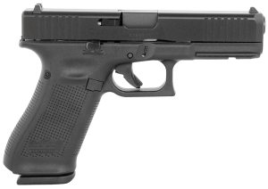Glock PV1750203 G17 V Standard Frame 9mm Luger 17+1 4.49" Black GMB Barrel  Black nDLC Steel Serrated Slide  Black Polymer Frame w/Accessory Rail  Textured Polymer Grip   Ambidextrous