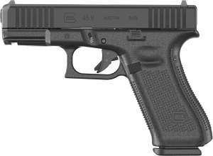 Glock PV4550201 G45 V Crossover 9mm Luger 10+1 4.02" Black GMB Barrel  Black nDLC Steel Serrated Slide  Black Polymer Frame w/Accessory Rail  Textured polymer Grip  Ambidextrous