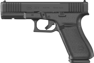 Glock UV2050201MOS G20 V MOS Standard Frame 10mm Auto 10+1 4.61" Black GMB Barrel  Black nDLC Steel Optic Ready/Serrated Slide  Black Polymer Frame w/Accessory Rail  Textured Polymer Grip  Ambidextrous