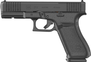 Glock UV2150203MOS G21 V MOS Full Size 45 ACP 13+1 4.61" Black GMB Barrel  Black nDLC Steel Optic Ready/Serrated Slide  Black Polymer Frame w/Accessory Rail  Textured Polymer Grip  Ambidextrous