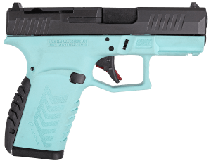 Derya Firearms DY9Z.TTBLUE.TR DY9Z  Micro Compact 9mm Luger 15+1 3.50" Black Melonite Alloy Steel Barrel & Optic Ready/Serrated Slide  Blue Polymer Frame w/Accessory Rail  Interchangeable Backstrap Grip  RMSc Footprint