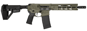 Diamondback DB1984B101 DB15  300 AAC Blackout 30+1 10" Black Nitride Threaded Barrel  M-LOK Handguard  OD Green Cerakote Aluminum Receiver w/Picatinny Rail  Black Polymer SB Tactical SBA5 Brace  Black Magpul K2 Grip