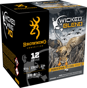 Browning Ammo B193431240 Wicked Blend  12Gauge 3.50" 1 1/2oz BB/1BI Shot 25 Per Box/10 Case