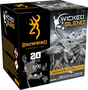 Browning Ammo B193432032 Wicked Blend  20Gauge 3" 1oz 2/4BI Shot 25 Per Box/10 Case