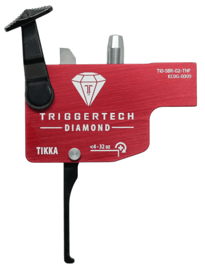 TriggerTech TI0SRB02TNF Diamond  Black/Red Flat Lever Fits Tikka Right Hand