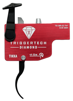 TriggerTech TILSRB02TNP Diamond  Black/Red Curved Lever Fits Tikka Left Hand