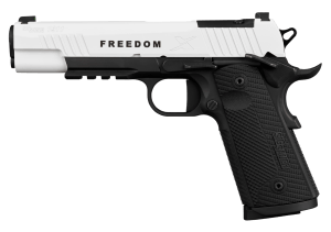 Sig Sauer 1911XR45TWXR3TP 1911 XFreedom Series Limited Edition Full Size 45 ACP 8+1 5" White Cerakote w/"Freedom" and Flag Engraving Stainless Steel Optic Ready/Serrated Slide  Black DLC Stainless Steel Frame w/Picatinny Rail  Black LOK G10 Grip