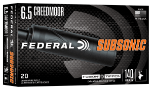 Federal F65CRDTFS1SUB Subsonic 6.5Creedmoor 140gr Fusion Tipped 20 Per Box/10 Case