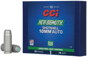 CCI 3710B HEVI-Bismuth Pest Control 10mmAuto 95gr Shotshell #8Shot 10 Per Box/20 Case