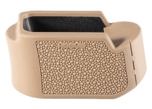 Hogue 18613  Extension Base Pad Fits Glock 19 Compatible w/ 10/15rd Magazines FDE Overmolded Rubber