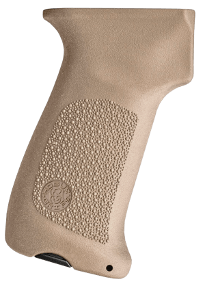 Hogue 74033   Pistol Grip w/o Finger Grooves FDE Overmolded Rubber Fits AK-47/AK-74