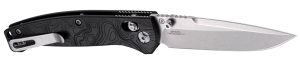 Hogue 24457 Mysto  3.40" Folding Clip Point Plain Black Stonewashed CPM MagnaCut Blade  Black Maple Valley Richlite Handle