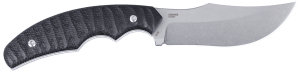 CRKT 3610 Burrower 3.66" Fixed Clip Point Plain Stonewashed D2 Steel Blade  Black Textured Micarta Handle